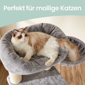 Arranhador para gatos, com caverna 50 x 50 x 141 cm cinza claro