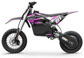 MOTO CROSS elétrica para crianças Bateria de lítio de 1000W NRJ 12/10 Rosa