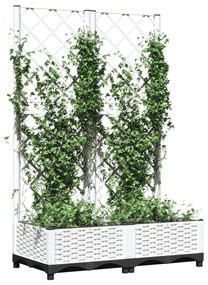 Vaso/floreira de jardim c/ treliça 80x40x121,5 cm PP branco