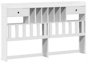 Cama sem colchão 200x200 cm madeira de pinho maciça branco