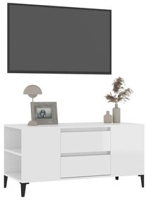 Móvel p/ TV 102x44,5x50 cm derivados madeira branco brilhante