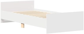 Estrutura de cama 100x200 cm derivados de madeira branco