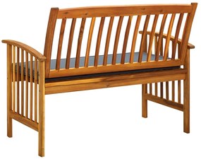 Banco de jardim c/ almofadão 119 cm madeira de acácia maciça