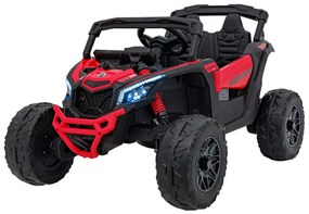 Carro elétrico para Crianças 24V 4x4 ATV CAN-AM Maverick Rodas de EVA, Assento de couro Vermelho