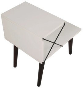 Mesinha de Cabeceira Cross – Branco – 50x55x40 cm