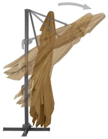 Guarda-sol cantilever c/ poste alumínio cinzento-acastanhado