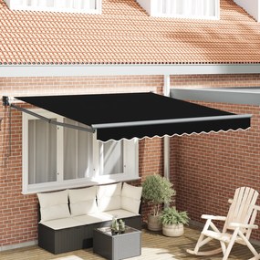 vidaXL Toldo Retrátil Automático Preto 300x250 cm