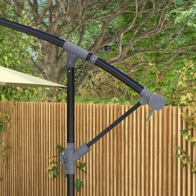 Chapéu de Sol Excêntrico 294x193 cm Chapéu de Sol de Jardim com Base C