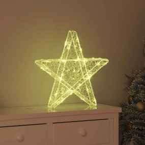 vidaXL Estrela 3D com 50 LEDs Branco quente 55 x 53,5 x 10 cm Acrílo