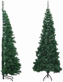 vidaXL Árvore de Natal artificial de canto 210 cm PVC verde