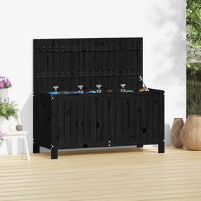 823840 vidaXL Caixa de arrumação jardim 115x49x60 cm pinho maciço preto
