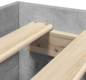 Estrutura de cama 90x200 cm derivados de madeira cinza sonoma