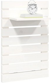 Prateleiras de montagem na parede 2 pcs pinho maciço branco