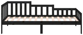 Sofá-cama 90 x 200 cm madeira de pinho maciça preto