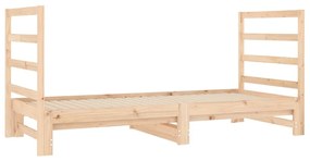 Estrutura sofá-cama de puxar 2x(90x190) cm pinho maciço