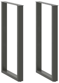 vidaXL Pés para mesa de bar em formato de U, 2 peças, antracite, 60x(110-111) cm, aço