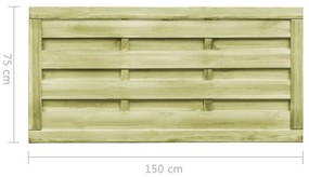 Portão de jardim 2 pcs 150x75 cm pinho impregnado verde