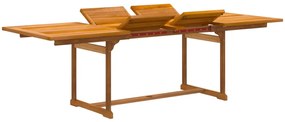 7 pcs conjunto de jantar para jardim acácia maciça e textilene