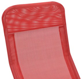 Espreguiçadeiras dobráveis 2 pcs textilene vermelho