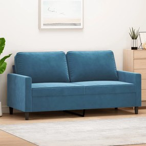 vidaXL Sofá de 2 lugares veludo 140 cm azul