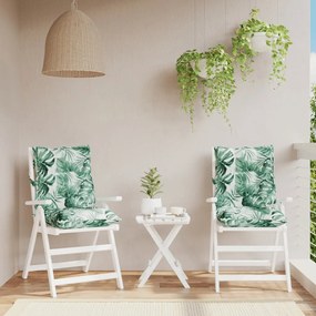 vidaXL Almofadões cadeira de encosto baixo 2 pcs tecido padrão folhas