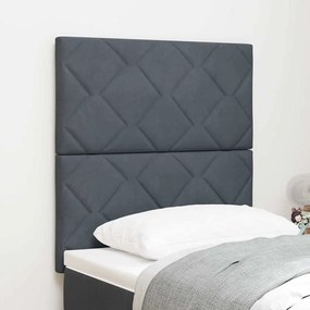 vidaXL Cabeceira em Veludo Cinza Escuro com Blocos de Diamante - 80cm