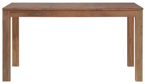 Mesa de jantar teca maciça com acabamento natural 140x70x76 cm