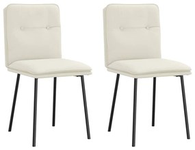 Cadeiras de jantar 2 pcs veludo cor creme