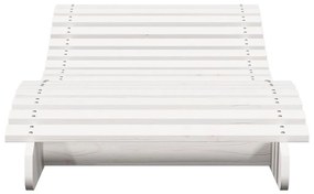 Espreguiçadeira 205x70x31,5 cm madeira de pinho maciça branco