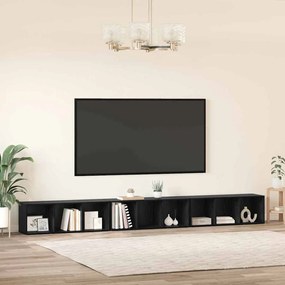 Gabinete para TV 3 pcs Carvalho preto 37 x 35 x 107.5 cm