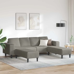 vidaXL Sofá Cinzento-claro 250 x 188 x 76 cm Tecido de Veludo Cotele
