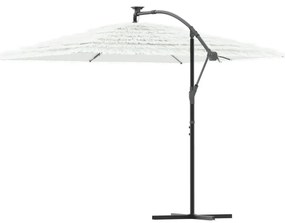 Guarda-sol de jardim com poste de aço 290x290x238 cm branco