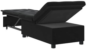 Sofá Cama 3 em 1 Retrátil Veludo Preto