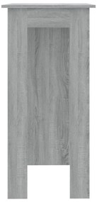Mesa de bar c/ prateleiras derivados de madeira sonoma cinza