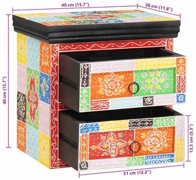 Armário de Cabeceira com gaveta Multicolorido 40 x 30 x 40 cm