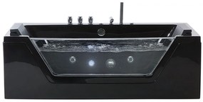Banheira de hidromassagem em acrílico preto com LED 153 x 71 cm SAMANA Beliani