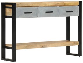 Mesa consola 110x30x76 cm madeira de mangueira áspera maciça