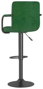 Bancos de bar 2 pcs veludo verde-escuro