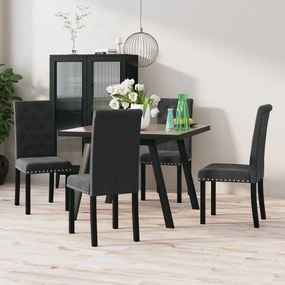 vidaXL Cadeiras de jantar 4 pcs veludo cinzento-escuro