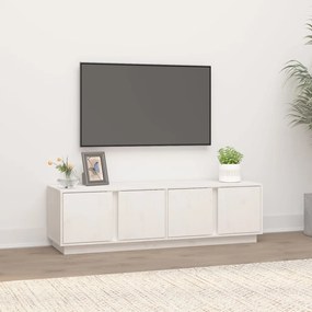 Móvel de TV 140x40x40 cm madeira de pinho maciça branco