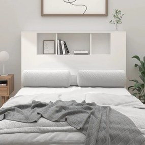 Armário de cabeceira 120x18,5x102,5 cm branco brilhante
