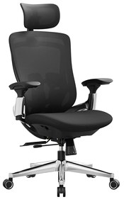 SONGMICS OBN068B01 Cadeira ergonômica ajustável reclinável para escritório - Assento frontal ou traseiro ajustável - Suporta até 150kg - Tinta preta