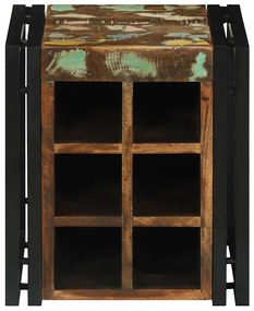 Apoio para Vinho 34.5x35x39 cm Madeira Recuperada Sólida