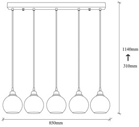Candeeiro Suspenso Smoked – Fume – 85 x 85 cm