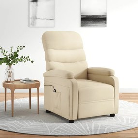 3073693 vidaXL Poltrona reclinável elétrica tecido cor creme