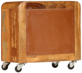 Mesa de cabeceira 50x30x50 cm madeira recuperada maciça