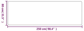 Tapete/passadeira 80x250 cm aspeto sisal antracite