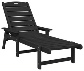 Cadeira de Sol Preta 53x162x98.5 cm HDPE