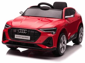 Carro elétrico para crianças Audi E-tron Sportback 12V, comando remoto 2,4 GHz, entrada USB/AUX, suspensão, bateria de lítio, luzes LED, 2 motores de
