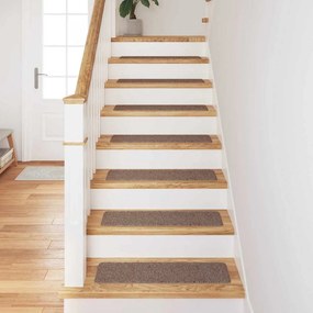 Tapetes de Escada vidaXL com Fundo de Látex Castanho 20x75 cm